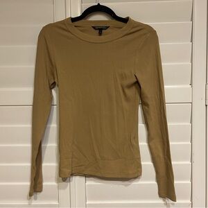 Banana Republic Long Sleeve Crewneck Tee in Camel